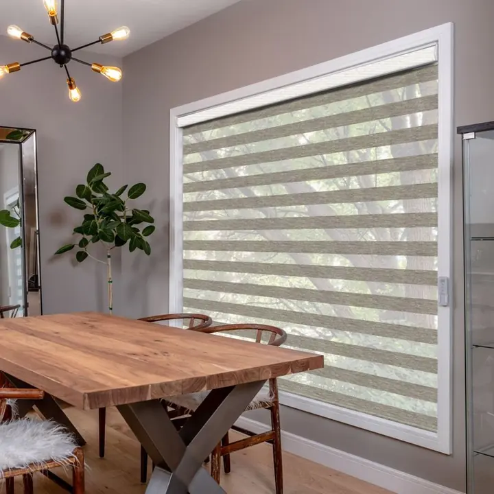 Cascade Sheer Shades in a dining room window